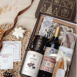 Elegancki - klasyczny zestaw świąteczny z winem